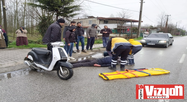 Terme'de motosiklet kazası: 1 yaralı