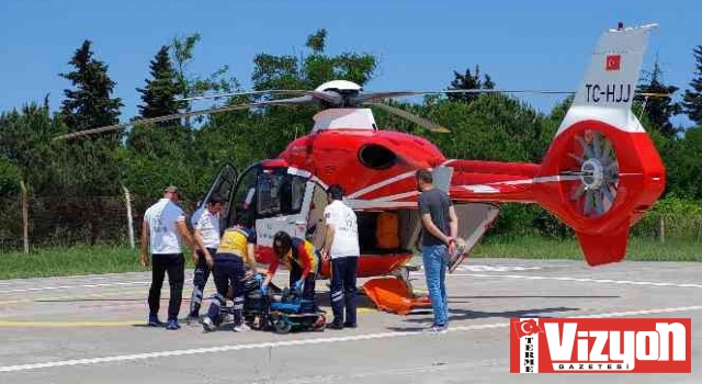 Ambulans helikopter Terme’deki hasta için havalandı