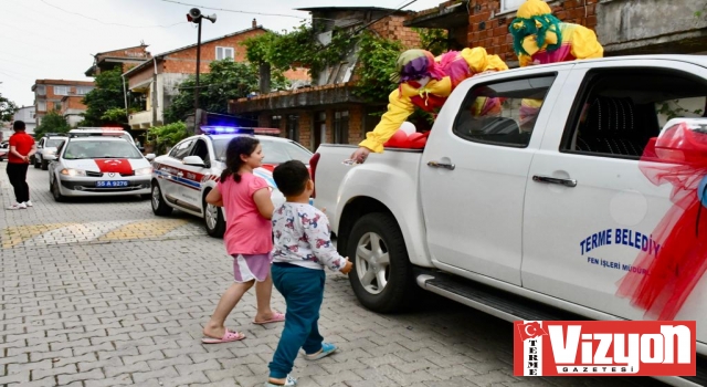 Terme'de bayram konvoyu