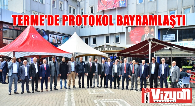 Terme’de protokol bayramlaştı