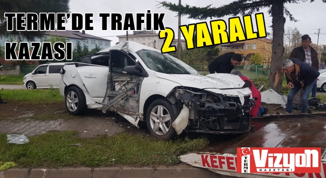 Terme’de trafik kazası: 2 yaralı