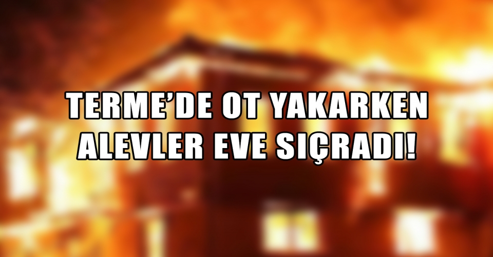 TERME'DE OT YAKARKEN ALEVLER EVE SIÇRADI!
