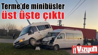 Terme’de minibüsler üst üste çıktı