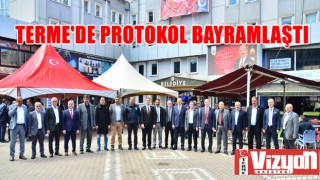 Terme’de protokol bayramlaştı